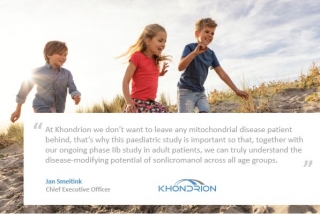 Khondrion announces first patients dosed in 6-month paediatric Phase II study of sonlicromanol for mitochondrial diseases